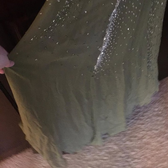 Fully-Beaded Green Gown Dress - Picture 7 of 8